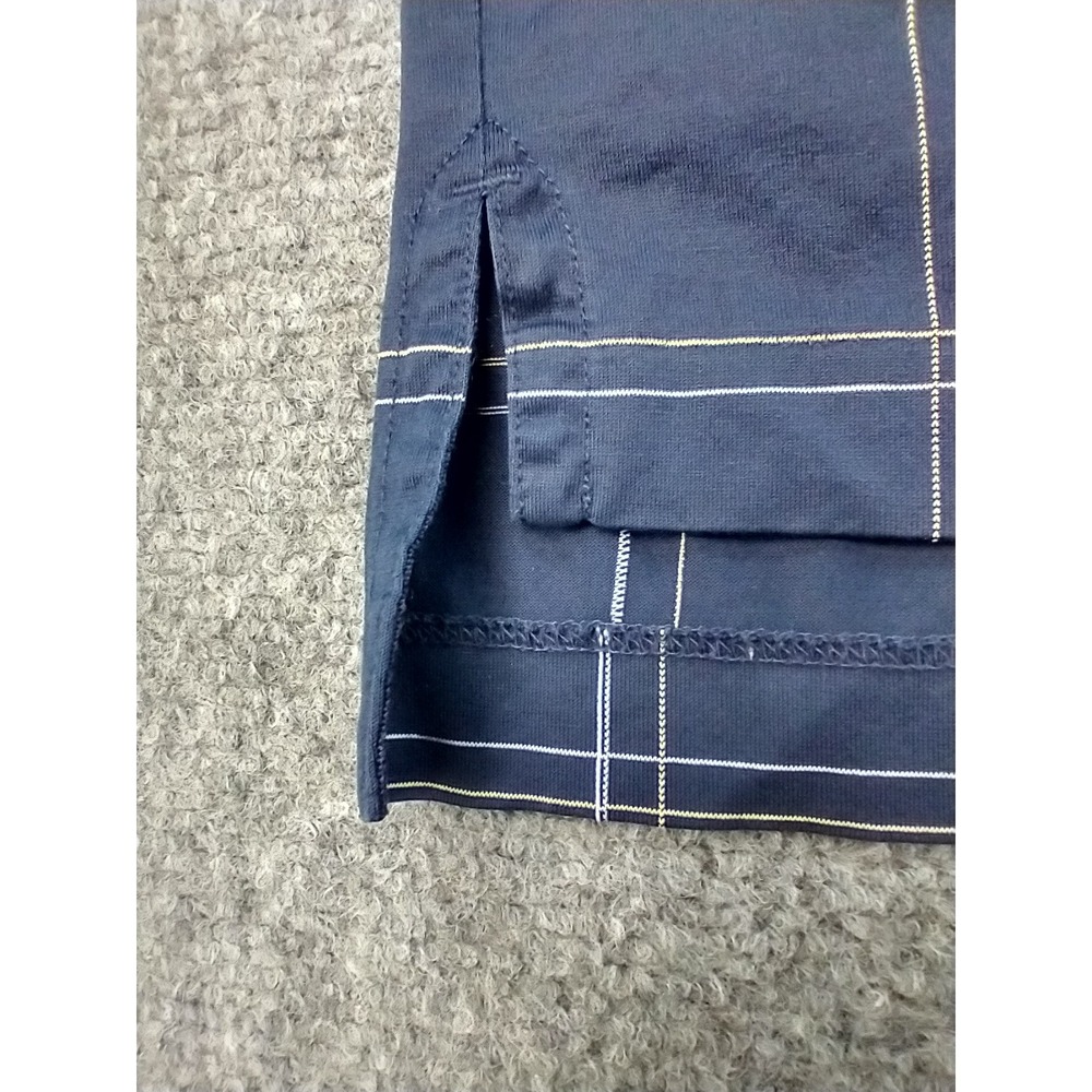 Brooks Brothers Mens Navy Windowpane Double Mercerized Cotton Polo Shirt Medium - Picture 9 of 11
